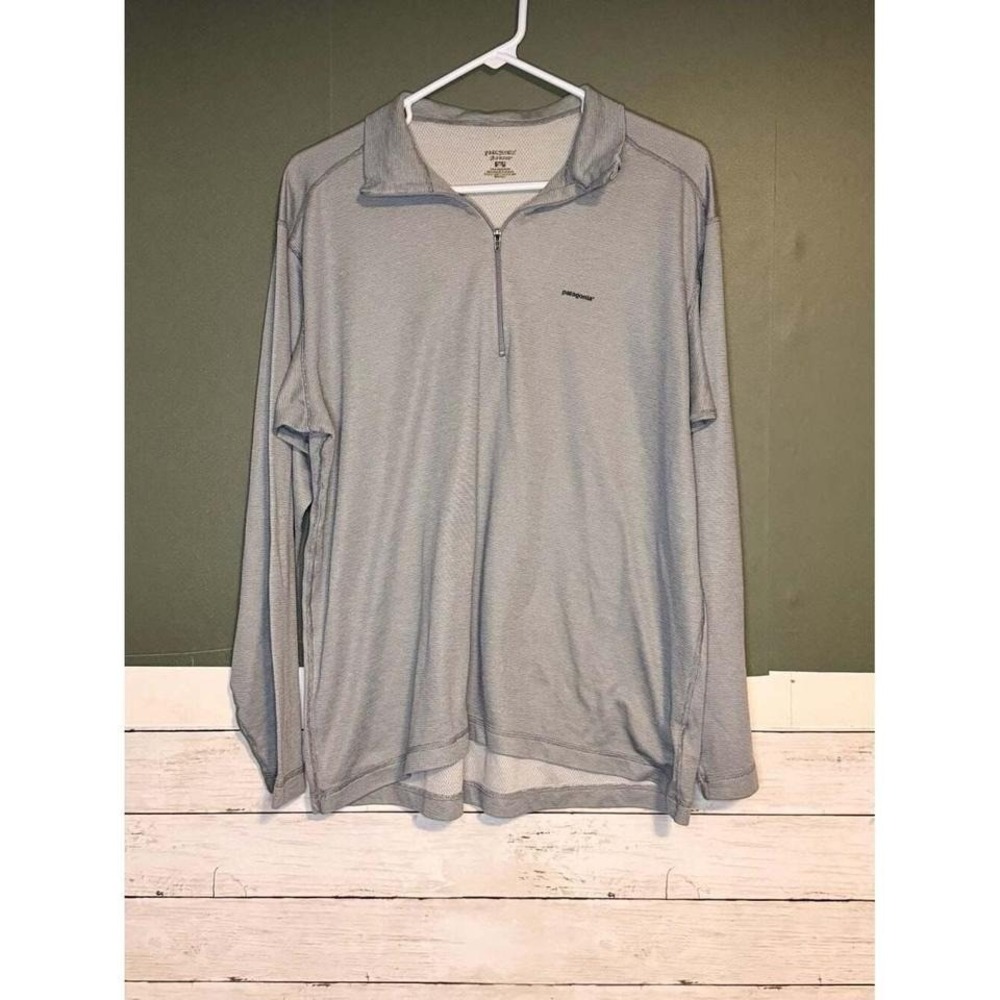Patagonia Capilene Quarter Zip Pullover Mens XL Grey Long Sleeve Base Layer Top